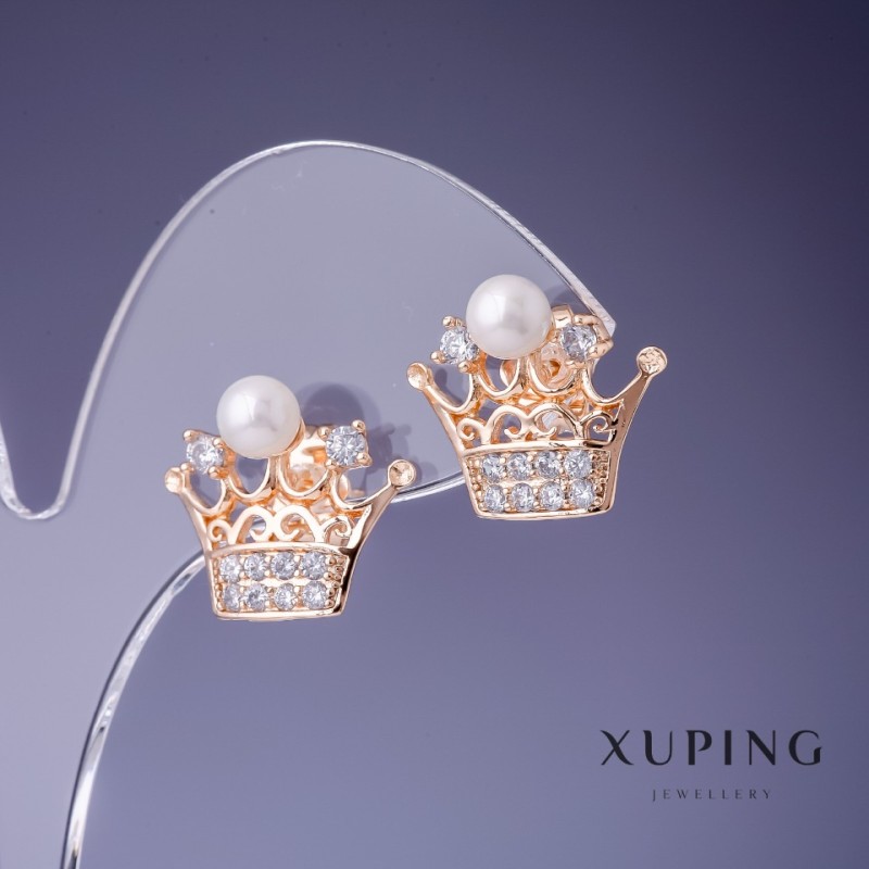 Сережки Xuping Корона 18х15мм "позолота 18К"