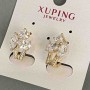Xuping earrings with white cubic zirconia, 17x11 mm, '18K gold plating'