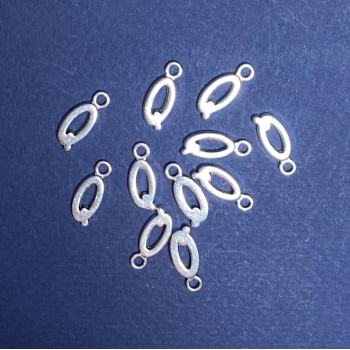 Pendant finding Letter 'Q' 17x7mm, packaging 20 g (+/- 24 pcs)