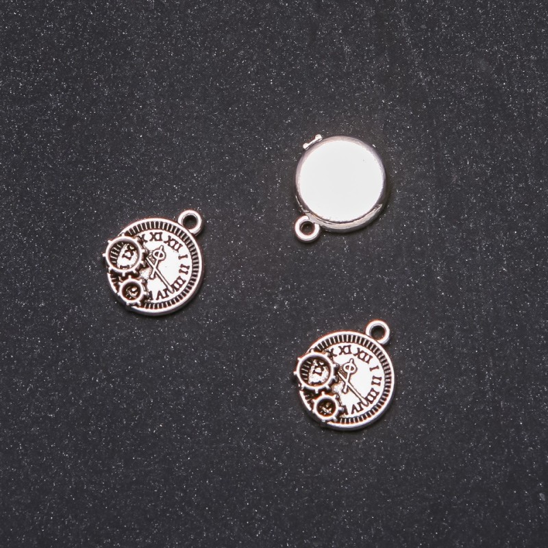 Pendant Finding 'Clocks' 13x16mm, packaging 20 g +/- 11 pcs