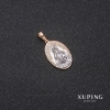 Xuping Pendant 'O Mary, conceived without sin' 12x18x25 mm Rhodium, 18k Gold Plating