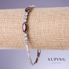 Xuping bracelet with red cubic zirconia 'Ruby', thickness 3-6 mm, length 18-19 cm, rhodium 18K plating
