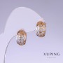 Xuping Earrings, length 15mm, thickness 6mm, rhodium and 18k gold plating