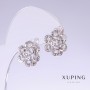Xuping Earrings, length 15mm, thickness 14mm, rhodium