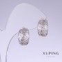 Xuping Earrings, length 16mm, thickness 7mm, rhodium