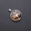 Tiger's Eye Pendant in a 'Tree' Bezel, 27 mm diameter