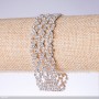 Rhinestone bracelet 'White', width 22mm, length 19cm 'Silver'