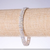 Three-row rhinestone bracelet 'Chameleon', width 7mm, length 19cm 'Silver'