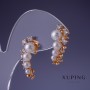 Xuping Earrings with Majorca Pearls 25×12mm 18K Gold Plating