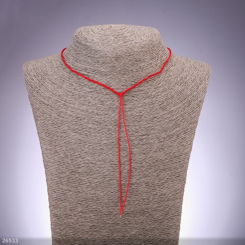 Red braided cord for necklace, diameter 1.9 mm, length 50 cm