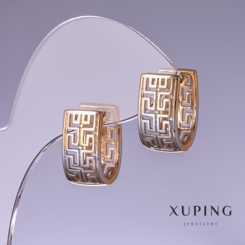 Earrings Xuping 17×9 mm '18K gold plating, rhodium'