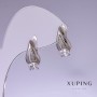 Xuping Earrings with White Cubic Zirconia 17x8mm Rhodium-Plated