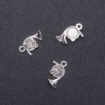 Pendant hardware 'French Horn Tube', 16 mm diameter, 12 mm length, 1.8 mm diameter, packaging 20 g, 26 pcs. (+ -)