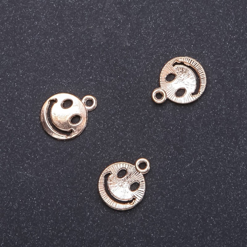Pendant 'Smile' Gold, diameter 13 mm, length 16 mm, diameter 1.8 mm, packaging 20 g, 24 pcs. (±)