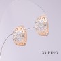 Earrings Xuping in Versace style, 9mm diameter, 12mm length, 18k gold plating, rhodium