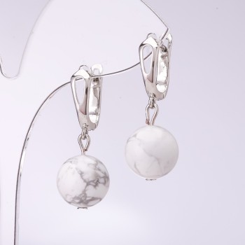Elegant Kaholong Earrings, 12 mm diameter, 32 cm length