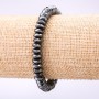 Faceted Hematite Rondelle Bracelet, 8×3.5 mm, 18 cm on Elastic