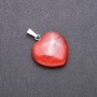 Pendant 'Heart' made from natural red jasper 28x19x19mm (+-)
