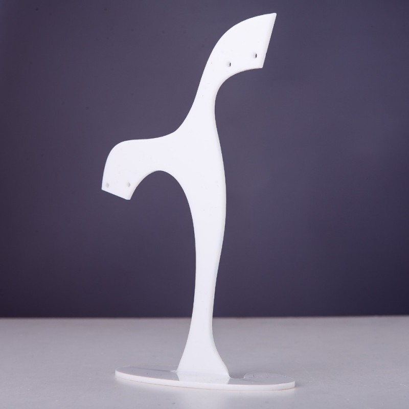 Jewelry stand, white plastic, height 13 cm, width 11 cm