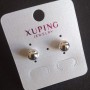 Xuping Ball Stud Earrings, Rhodium-plated, 8mm
