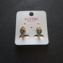 Xuping Earrings with Blue Stones 15x12mm, 18K Gold-Plated