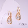 Xuping Earrings with White Stones 24x10mm 18K Gold Plating