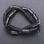 Beads of natural Aventurine Blue Sand Cairo Night, cylinder shape, 8×17mm, 40cm length