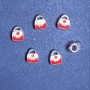 Pandora bead charm red purse, light gray metal, 10mm, faceted, 6 pcs