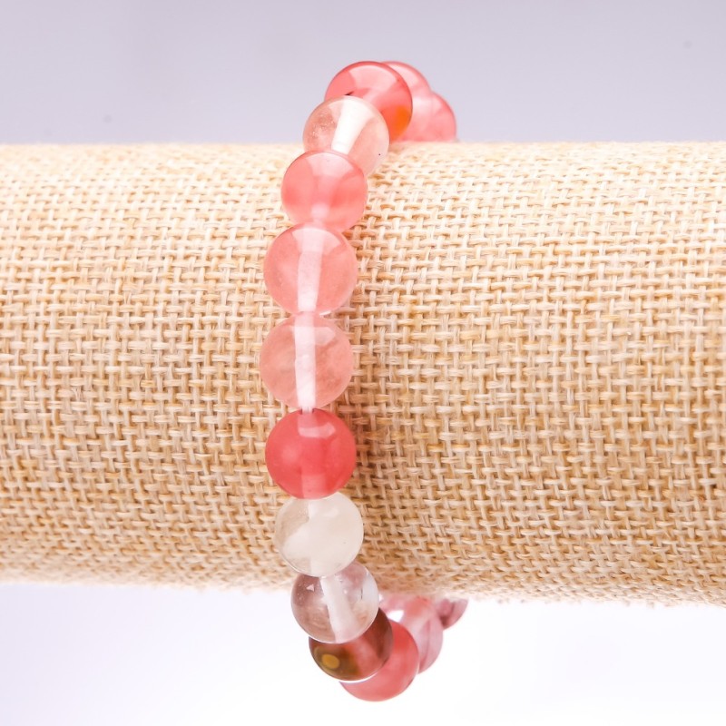 Chalcedony Bracelet with Smooth Beads, 10mm Diameter, 18cm Length
