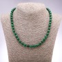 Malachite Necklace with Faceted Bead, 8 mm Diameter, 48 cm Length
