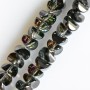 Crystal beads in Swarovski style, dark gray with mirrored finish, diameter 6x4 mm, thread length 50 cm