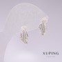 Xuping rhodium-plated earrings with white crystals 15×8mm