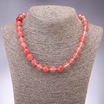 Chalcedony Necklace - Smooth Bead, 12 mm Diameter, 45 cm Length