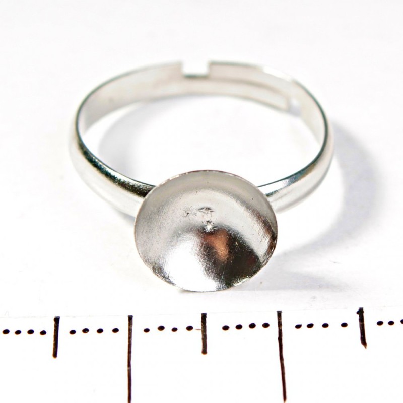 Price per pack / 10 pcs. 10 mm Round cup base for rings