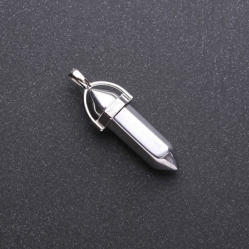 Hexagonal Hematite Pendant 8×35×40 mm