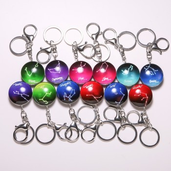 Zodiac Glow-in-the-Dark Keychains Set of 12, price per pack, length 10 cm