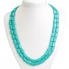 Veined Turquoise Necklace, Rectangular 10×15 mm, Length 120 cm+