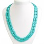 Veined Turquoise Necklace, Rectangular 10×15 mm, Length 120 cm+