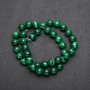 Imitation Malachite Beads on Thread, Smooth Round Beads, 10 mm Diameter, 38 cm Length