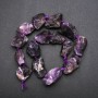 Raw Amethyst Bead Blank on Thread Haltivka, diameter 22x26 mm, length 42 cm