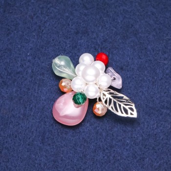 Agate Flower Brooch 38×55 mm