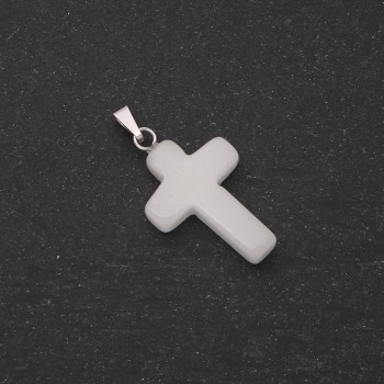 Cross Pendant Onyx with Turquoise Glow 18x27 mm+