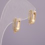 Earring hooks with crystals in yellow metal 15×13×4 mm pair