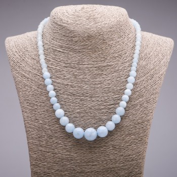Aquamarine Beads (synthetic) Graduated Beads, 6-14 mm diameter, 45 cm length