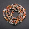 Beads on beading thread - Assortment of natural stone chips, 7 mm diameter, 80 cm length
