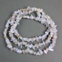 Blue Agate Beads (Blue Chalcedony, Sapphirine) natural stone chips, diameter 10x6-7x3 mm, ± length 80 cm on a thread