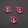 Pendant "Circle" in pink color with a gold-tone setting, 10x17 mm