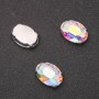 Price per pack / 10 pcs. Sew-on crystal in prong setting, Oval 10×14 mm, iridescent