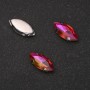 Price per pack / 10 pcs. Sew-on crystal in prong setting, Oval 7x15 mm, raspberry-orange