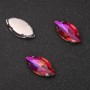 Price per pack / 10 pcs. Sew-on crystal on a post Oval 9x18 mm Raspberry-Orange